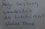 Anonymer Zettel mit Liedwunsch